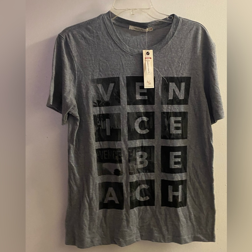 Mens T Shirt Gray M Venice Beach CA California Abbot + Main Chest 38” NWT